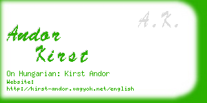 andor kirst business card